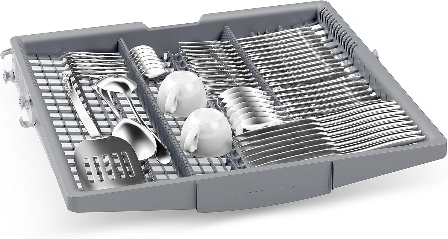 Bosch SMV4ETX08E, Serie 4, Smarter Geschirrspüler Vollintegriert 60 cm, Besteckkorb, Spülmaschine mit Programmassistent, besonders Leise, Rackmatic, Automatische Türöffnung, InfoLight, AquaStop