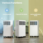 Comfee Mobiles Klimagerät Breezy Cool Pro 2.6,9000 BTU 2,6kW, Kühlen&Ventilieren&Entfeuchten,APP-Steuerung,Raumgröße bis 88m³(33㎡),Mobile Klimaanlage mit Abluftschlauch