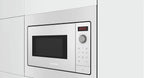 Bosch BFL523MW3 Serie 2 Einbau-Mikrowelle, 38 x 50 cm, 800 W, Drehteller 27 cm, Türanschlag Links, AutoPilot 7 7 Automatikprogramme, Reinigungsunterstützung, LED-Touchdisplay