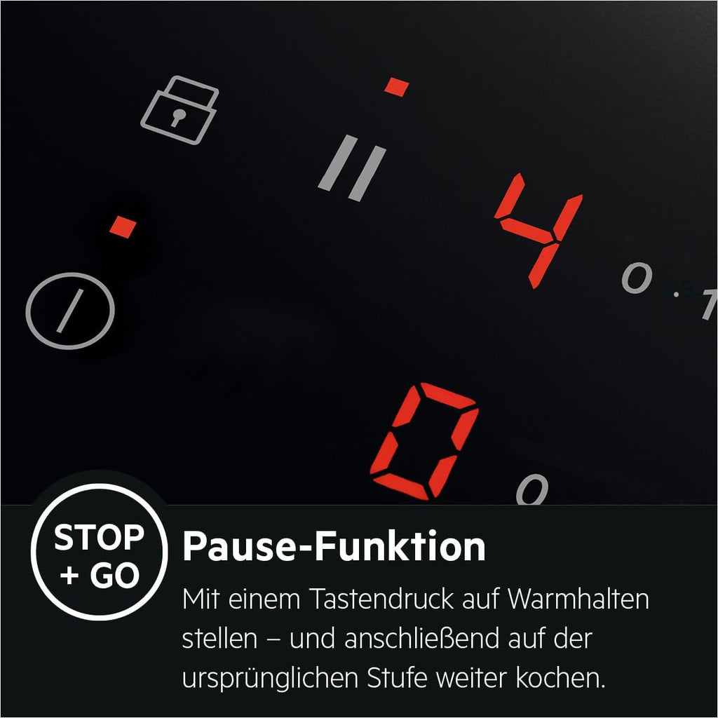 AEG Induktionskochfeld autark 80cm mit Dunstabzug / Made in Germany / 4 Flex-Kochzonen mit Bridge (Kombination 2er Zonen) / Auto-Funktion des Dunstabzugs / Aktivkohlefilter / COLI84COXB