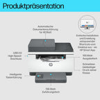 HP LaserJet MFP M235sdw Multifunktions-Laserdrucker Schwarzweiß, Drucken, Kopieren, Scannen, Automat.beidseitiger Druck, Dual-Band Wi-Fi, USB, LAN, HP Smart App, Intelligente Benutzeroberfläche