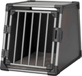 TRIXIE Hunde-Transportbox, Aluminium, L: 92 x 64 x 78 cm, grafit, rutschfste Liegematte, Klettleiste am Boden, Sicherheitsverschluss, stabil und geruscharm, hochgeschlossene Wnde - 39338