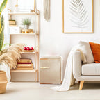 Mini Frigo Bolero CoolMarket TT Origin 45 Beige E. Réfrigérateur Hauteur 55cm et Largeur 44,7cm, Classe Énergétique E, Bac à Glace et Poignée Chromée, Beige