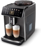 Saeco GranAroma Fully Automatic Espresso Machine, 16 Beverages, 6 User Profiles, Colored TFT Display, Metal Front, SM6585/00
