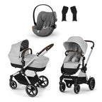 CYBEX Gold Kinderwagen EOS Lux 2-in-1, Reisesystem, Ab Geburt bis 22 kg (ca. 4 Jahre), Moon Black