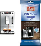 Melitta Solo & Milk - schlanker Kaffeevollautomat mit Milchaufschäumer, Kaffeemaschine mit abnehmbarem Wassertank, für z. B. Kaffee oder Cappuccino, silber