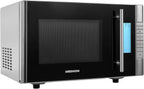 MEDION MD 14482 Mikrowelle mit Grill / 20L Garraum / 8 Automatikprogramme/Auftaufunktion / 800 Watt Mikrowellen- und 1000 Watt Grillleistung/Zeitschaltuhr/Grillrost/silber/schwarz