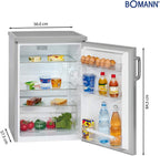 Réfrigérateur 133L inox VS2195-1-inox, Capacité nette : 133 litres, Éclairage intérieur à DEL, Contrôle de la température en continu, 3 clayettes en verre