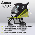 LIONELO Annet Plus Buggy bis 22 kg mit Liegefunktion, Kinderwagen klein zusammenklappbar mit Zubehör, Eva-Schaum-Räder, Moskitonetz, Fußdecke Getränkehalter, Korb