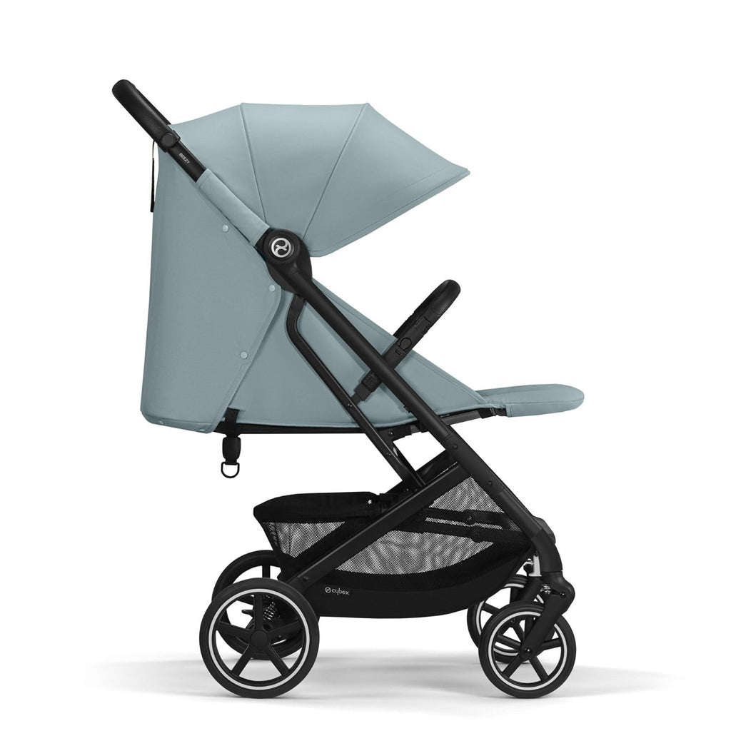 Cybex Gold Kinderwagen Beezy mit One-Pull Harness, Ab Geburt bis ca. 4 Jahre (max. 22 kg), Kompakt und ergonomisch, Almond Beige (Beige mit schwarzem Rahmen)