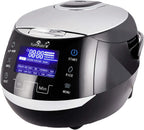 Yum Asia Sakura Reiskocher mit Keramikschale und Advanced Fuzzy Logic (8 Tassen, 1,5 Liter), 6 Reiskochfunktionen, 6 Multikocherfunktionen, Motouch LED-Display, 220-240V EU (schwarz und silber)