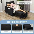 HOMCOM Schlafsessel Klappbett 3in1 verstellbar mit Rollen