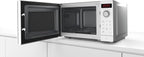 Bosch FFL023MS2 Serie 2 Mikrowelle, 26 x 44 cm, 800 W, Drehteller 27 cm, Türanschlag Links, AutoPilot 7 7 Automatikprogramme, Reinigungsunterstützung, LED-Touchdisplay, Edelstahl