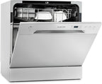 Klarstein  ia 8 - Spülmaschine, Geschirrspüler, Freistehend, Teilintegriert, F, 55 cm breit, 8 Maßgedecke, 6 Programme, Aquastop, silber