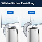 De'Longhi Pinguino PAC EM82, Mobile Klimaanlage für Räume bis zu 80 m³, 9.400 BTU, 2,4 kW, 63 dB, Entfeuchtungsfunktion, Energieklasse A, 24h-Timer, Weiß