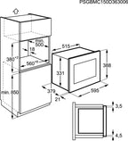 AEG MSB2547D-M 60cm Einbau-Mikrowelle / Touch-Bedienung / Grillfunktion / Display mit Uhr, Edelstahl