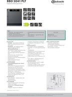 Bauknecht BUO 3O41 PLT X Unterbau-Geschirrspüler 60 cm /14 Maßgedecke /10 Standardprogramme und 1 Sensorprogramm/PowerClean/ActiveDry/Besteckschublade/Vollwasserschutz