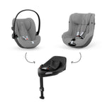 CYBEX Gold Babyschale Cloud G i-Size Comfort, Inkl. Neugeboreneneinlage, Ab Geburt bis ca. 24 Monate, Für Kinder ab 40 cm bis 87 cm, Max. 13 kg, Moon Black