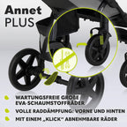 LIONELO Annet Plus Buggy bis 22 kg mit Liegefunktion, Kinderwagen klein zusammenklappbar mit Zubehör, Eva-Schaum-Räder, Moskitonetz, Fußdecke Getränkehalter, Korb