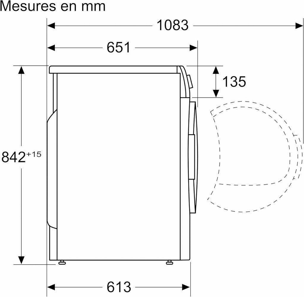 Bosch Electroménager Sèche-linge pompe à chaleur WTH83V13FR - Série 4-8 kg - 112 L - Design AntiVibration - Blanc, Blanche