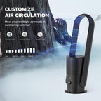 Rotorloser Ventilator mit Luftreiniger, Ultty Turmventilator Leise mit Fernbedienung, Touch, 8H Timer, HEPA-Filter 99,97%, 80cm 90° Oszillation Bladeless Fan für Schlafzimmer Heim, CR022 Weiß