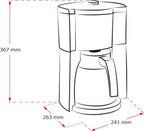 Melitta Look Timer - Filterkaffeemaschine - Thermokanne - Timer Funktion - Tropfstopp - 10 Tassen - Schwarz (1025-18)