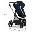 CYBEX Gold Kinderwagen EOS Lux 2-in-1, Reisesystem, Ab Geburt bis 22 kg (ca. 4 Jahre), Moon Black