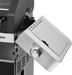 RÖSLE Elektrogrill BBQ-Portable Videro E2-P, tragbarer Tischgrill mit 2 Brennern, Warmhalterost und Deckel mit Glaseinsatz, pulverbeschichteter Stahl, schwarz/silbern