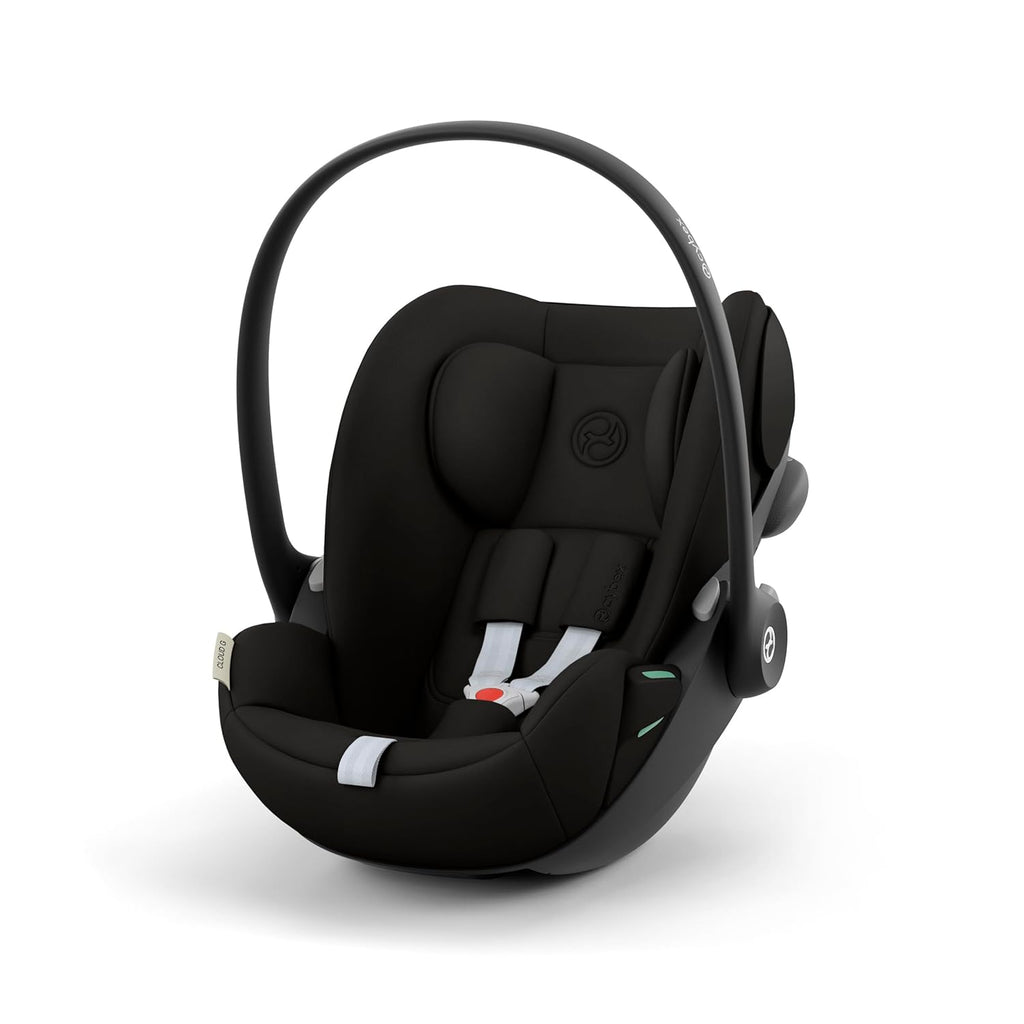 CYBEX Gold Babyschale Cloud G i-Size Comfort, Inkl. Neugeboreneneinlage, Ab Geburt bis ca. 24 Monate, Für Kinder ab 40 cm bis 87 cm, Max. 13 kg, Moon Black