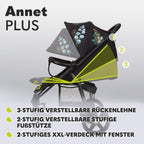 LIONELO Annet Plus Buggy bis 22 kg mit Liegefunktion, Kinderwagen klein zusammenklappbar mit Zubehör, Eva-Schaum-Räder, Moskitonetz, Fußdecke Getränkehalter, Korb