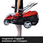 Einhell Akku-Rasenmher GE-CM 36/36 Li Kit Power X-Change (36 V, 36 cm Schnittbreite, bis 400 m, Brushless, 40L Fangkorb, 25-75 mm Schnitthhe, inkl. 2x 4,0 Ah Akku + 2x Ladegert)
