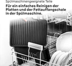 Braun MultiGrill 9 Pro CG 9160, Elektrogrill mit 2 unabhängigen Thermostaten, 3 Kochpositionen, spülmaschinenfeste Platten, integrierte Thermosonde, 2200 W, Schwarz/Edelstahl