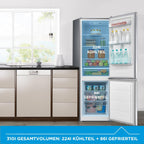Midea MERB276FGE02A Fridge/Freezer Combination, 180 cm Height, NoFrost, Double Control, Super Cooling Function, 219 kWh per Year, Fridge Capacity 199 L, 71 L Freezer Capacity