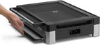 WMF Lono Tischgrill elektrisch mit Glasdeckel, beschichtete Grillplatte, herausnehmbare Auffangschale, spülmaschinenfest, Edelstahl matt, 2200 Watt