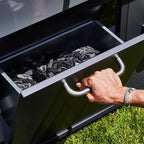 '- Barbecue Bi-Energy Gun Metal XL - Barbecue Charbon et Plancha 60 x 42 cm à gaz avec brûleur latéral -12,95 KW