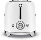 Smeg, 2x2 TSF01CREU -Toaster, 2 Schlitze für 2 Scheiben, 6 Vergoldungsniveaus, Heizfunktion, Abtau- und Bagel- Funktion, Sammelschublade, 950W, Creme