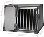 TRIXIE Hunde-Transportbox, Aluminium, L: 92 x 64 x 78 cm, grafit, rutschfste Liegematte, Klettleiste am Boden, Sicherheitsverschluss, stabil und geruscharm, hochgeschlossene Wnde - 39338