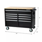 Coffre à outils mobile 9 tiroirs - Noir brillant - Dimensions : 117 cm (L) x 61 cm (P)