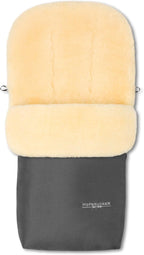 Hofbrucker Lammfell-Fußsack Putzi Kinderwagen, Buggy/Winterfußsack wind- & wasserabweisend/Warmer Fußsack Oberteil abnehmbar/echtes Lammfell/Made in Germany