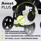 LIONELO Annet Plus Buggy bis 22 kg mit Liegefunktion, Kinderwagen klein zusammenklappbar mit Zubehör, Eva-Schaum-Räder, Moskitonetz, Fußdecke Getränkehalter, Korb
