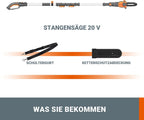 WORX WG252E.9 Akku Teleskop Heckenschere - 45cm Schnittbreite - 10-Fach Verstellbarer Teleskopstiel bis 3,20 Meter Hhe - PowerShare kompatibel - Ohne Akku & Ladegert