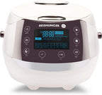 REISHUNGER Digitaler Reiskocher & Dampfgarer Schwarz | 1,5 L bis 8 Personen | Warmhaltefunktion, Timer & Premium Innentopf | Multikocher, 12 Programme, 7-Phasen-Technologie