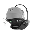 CYBEX Gold Babyschale Cloud G i-Size Comfort, Inkl. Neugeboreneneinlage, Ab Geburt bis ca. 24 Monate, Für Kinder ab 40 cm bis 87 cm, Max. 13 kg, Moon Black