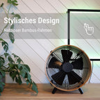 Stadler Form Ventilator Otto, aus Bambus, mit 3 Geschwindigkeiten, ideal im Sommer und fürs Schlafzimmer, Wohnzimmer und Büro geeignet, einfache Reinigung, 50 Watt