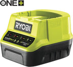 RYOBI 18 V ONE+ Akku-Rasenmäher RLM18X33B40 (Schnittbreite 33 cm, 5-fache Höhenverstellung 25-65 mm, zusammenklappbares Griffgestänge, inkl. Mulchkeil, 35l Grasfangsack, 4,0Ah Akku & Ladegerät)