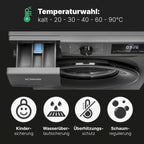 Bomann Machine à laver | 7kg | max 1400 tours | Garantie moteur 10 ans | Moteur inverter efficace, silencieux et durable | 15 programmes | Présélection du temps de fin | Affichage LED | Machine à
