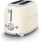 Smeg, 2x2 TSF01CREU -Toaster, 2 Schlitze für 2 Scheiben, 6 Vergoldungsniveaus, Heizfunktion, Abtau- und Bagel- Funktion, Sammelschublade, 950W, Creme