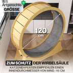 noviclass® Katzenlaufrad Baghira Groß XXL | 132cm Durchmesser Artgerecht für große Katzen | Kratzfest, stabil und leise | Gratis Spielzeug und E-Book | Geprüfte Qualität (Weiß)