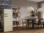 Respekta Retro-Kühlschrank mit Gefrierfach/in schwarz / 145 x 54 cm / 213 L Nutzinhalt/verstellbare Füße/automatisches Abtauverfahren/Schnellgefrierfunktion / KS144VS