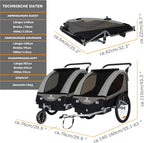 Tiggo S2 Kinderanhänger mit Federung Jogger 2 in 1 Kinder Buggy fahrradanhänger Anhänger 360° Drehbar